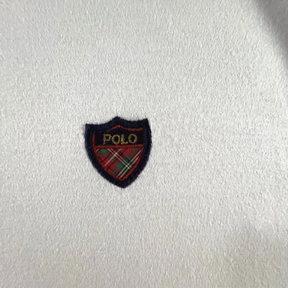 Polo Golf Ralph Lauren‎ Mens L Long Sleeve Polo Shirt White Crest Logo Classic